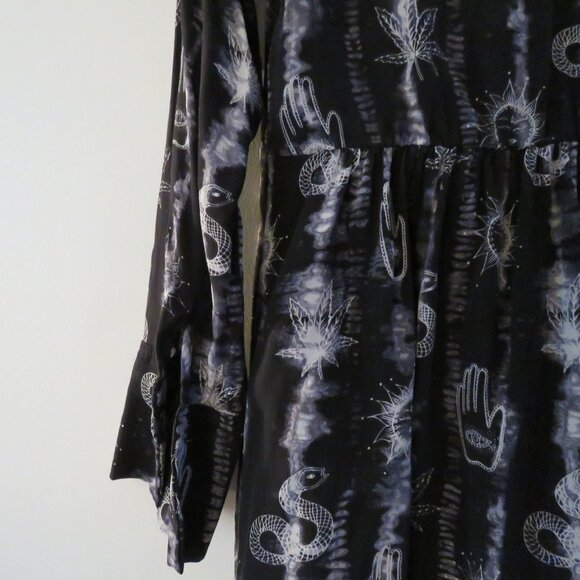 SANDRO Protect 100% Silk Tarot Astrology Zodiac Celestial Shirt Dress Size US 6 - Picture 12 of 15